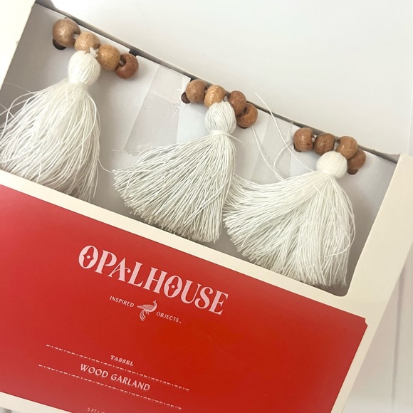 Opalhouse by Target Wooden Garland with White Tassels, NWT (in box) - Picture 1 of 3